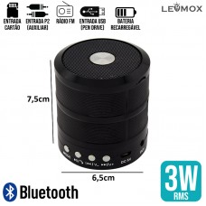 Caixa de Som Bluetooth LES-887 Lehmox - Preta